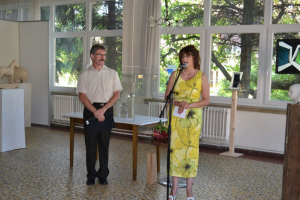 Farkas-Pap Éva szobrászművész és Farkas Vajk üvegművész bemutatkozó kiállítása 2014.augusztus 16